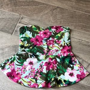 Sweetheart Neck Peplum Tube Top